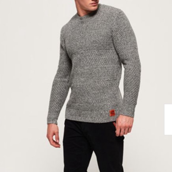 NWT - Superdry Men’s Wool Blended Ribbed Knit Sweater - Size XL - Picture 2 of 14